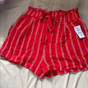 Red and white shorts